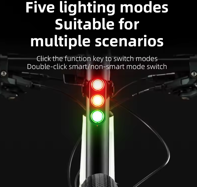 ROCKBROS Smart Fahrrad Rücklicht IP64 wasserdicht Warnrücklicht Typ-C Ladung Bremserkennung Rücklicht Nachtfahrlicht Fahrrad Zubehör