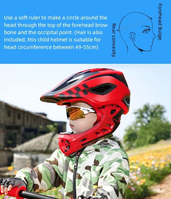 ROCKBROS Kinder Fahrradhelm Abnehmbarer Vollvisierhelm Jugend Schutzausrüstung Abenteuersport