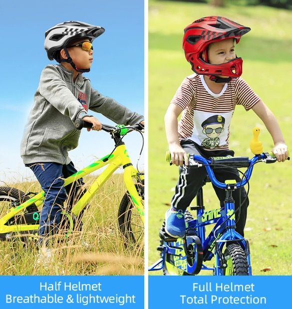 ROCKBROS Kinder Fahrradhelm Abnehmbarer Vollvisierhelm Jugend Schutzausrüstung Abenteuersport