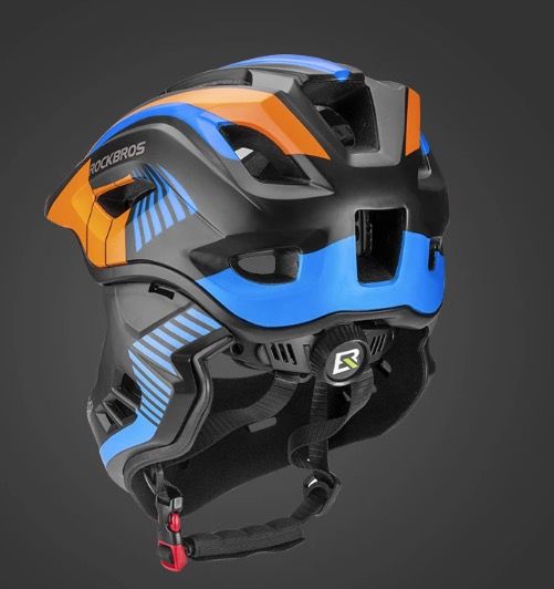 ROCKBROS Kinder Fahrradhelm Abnehmbarer Vollvisierhelm Jugend Schutzausrüstung Abenteuersport