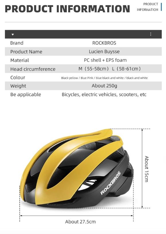 ROCKBROS Fahrradhelm Ultralight Cycling Helm Anti-Schweiß-Technologie Stoßfest für Outdoor-Sport