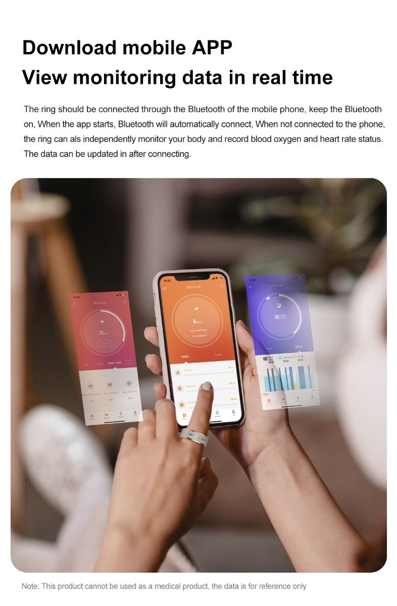 Multifunktionaler smarter Ring, Wearable-Technologie mit Herzfrequenz- und Schlafqualitäts-Tracking, stilvolles Accessoire