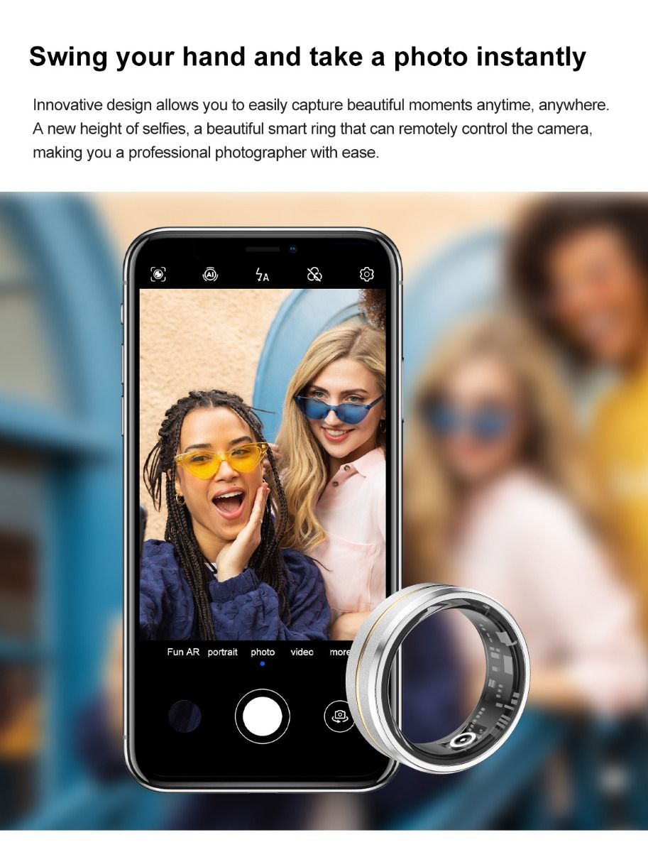 Multifunktionaler smarter Ring, Wearable-Technologie mit Herzfrequenz- und Schlafqualitäts-Tracking, stilvolles Accessoire