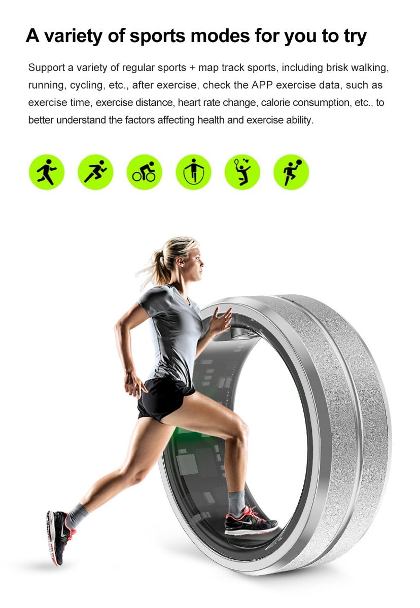 Multifunktionaler smarter Ring, Wearable-Technologie mit Herzfrequenz- und Schlafqualitäts-Tracking, stilvolles Accessoire