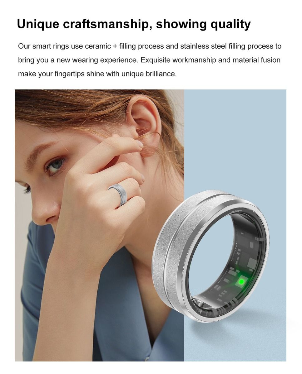 Multifunktionaler smarter Ring, Wearable-Technologie mit Herzfrequenz- und Schlafqualitäts-Tracking, stilvolles Accessoire