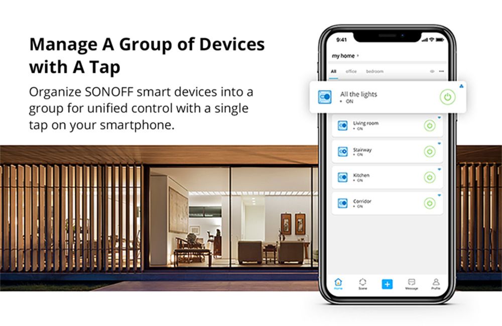 SONOFF Basic R2 Wifi-Schaltmodul mit Sprachsteuerung für Smart Home Beleuchtung, kompatibel mit Alexa und Google