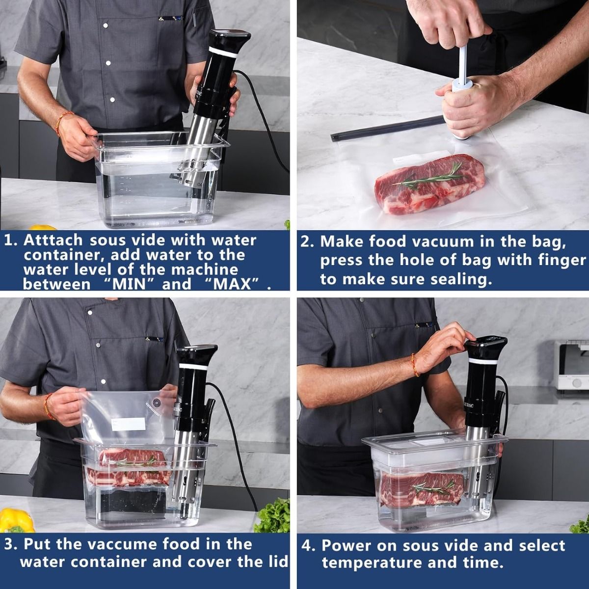Verbessern Sie das Kochen zu Hause mit dem Sous-Vide-Präzisionskocher – perfekt gegarte Gerichte jedes Mal.