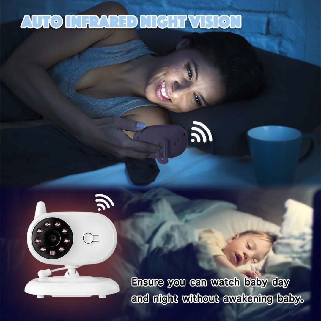SP850 Kabelloser Video-Baby-Monitor, 3,5 Zoll LCD, Nachtsicht, Zwei-Wege-Audio, Sichere Verbindung für Kindersicherheit