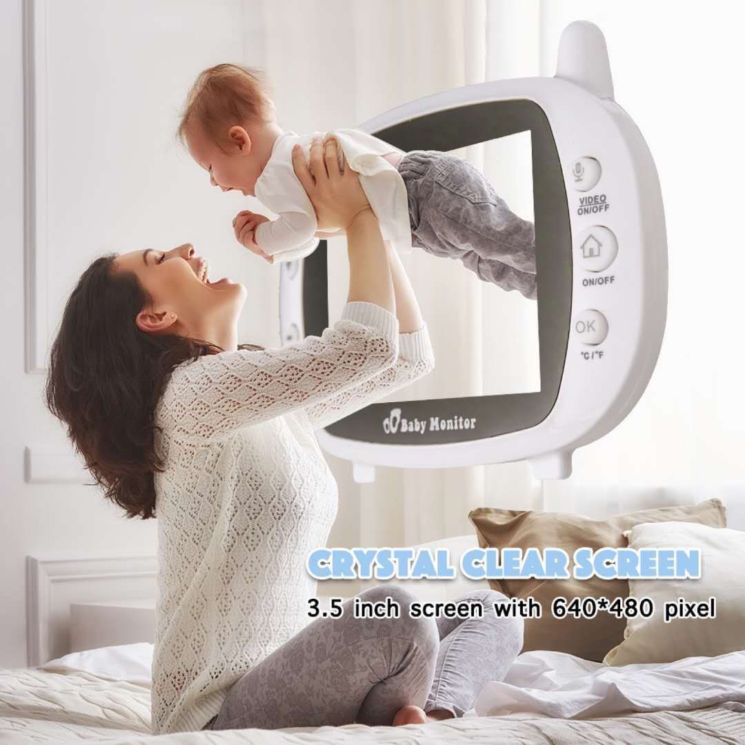 SP850 Kabelloser Video-Baby-Monitor, 3,5 Zoll LCD, Nachtsicht, Zwei-Wege-Audio, Sichere Verbindung für Kindersicherheit