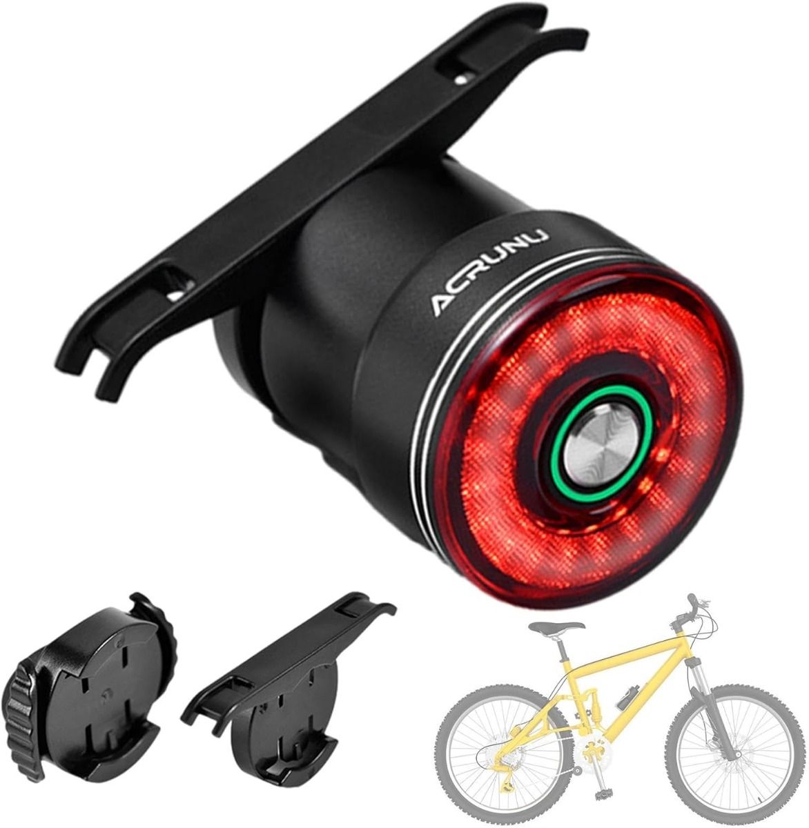 Smartes Fahrrad-Rücklicht mit Bremsinduktion, Fahrrad-Rücklicht für Sattelstütze, wasserdicht, USB-Aufladung, Fahrrad-Rücklicht