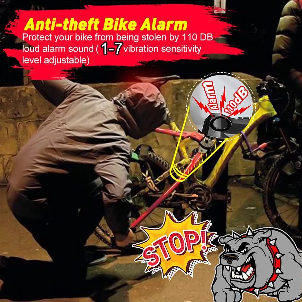 Intelligentes Fahrradrücklicht mit Blinkern, wiederaufladbarer Fahrradhorn-Fahrradalarm mit Fernbedienung, automatisch erfassende Fahrradblinker Lichtalarm