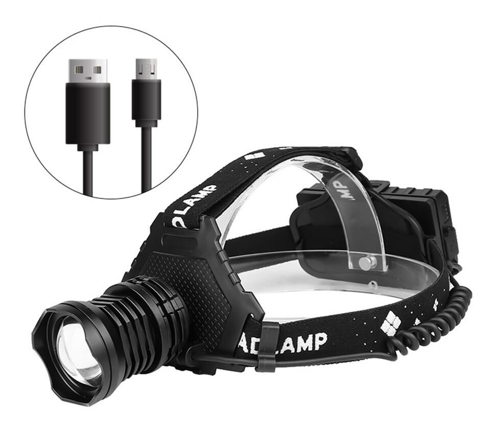 Leistungsstarker XHP70 LED-Scheinwerfer 8000LM USB-wiederaufladbar wasserdicht perfekt für Nachtfischen Camping