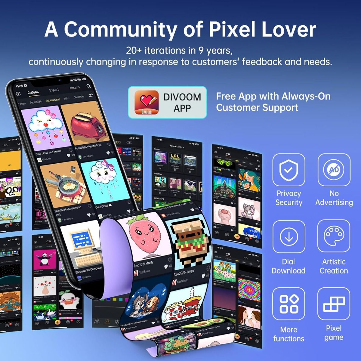 Hol dir das Divoom Times Gate: Cyberpunk Wecker mit Pixel Art, RGB LED, WLAN & Finanz-Dashboard!