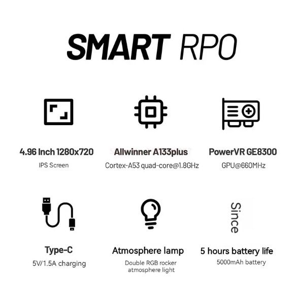 Trimui Smart Pro Vintage Handheld-Spielkonsole 4,96 Zoll HD IPS Display Tragbares Spielen Langlebiger Akku