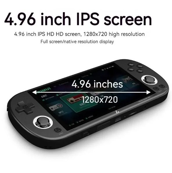 Trimui Smart Pro Vintage Handheld-Spielkonsole 4,96 Zoll HD IPS Display Tragbares Spielen Langlebiger Akku