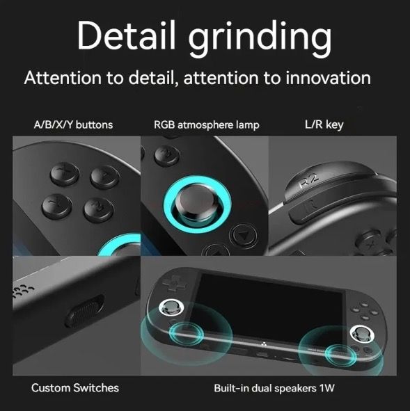 Trimui Smart Pro Vintage Handheld-Spielkonsole 4,96 Zoll HD IPS Display Tragbares Spielen Langlebiger Akku