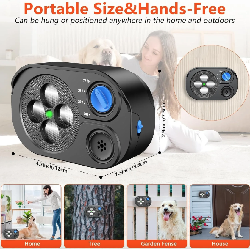 Ultraschall-Bellstoppgerät, Hunde-Abwehrgerät, Lärmverhinderungstrainingsgerät, Automatisches Bellstoppgerät für Hunde Ultraschall-Antibellgerät