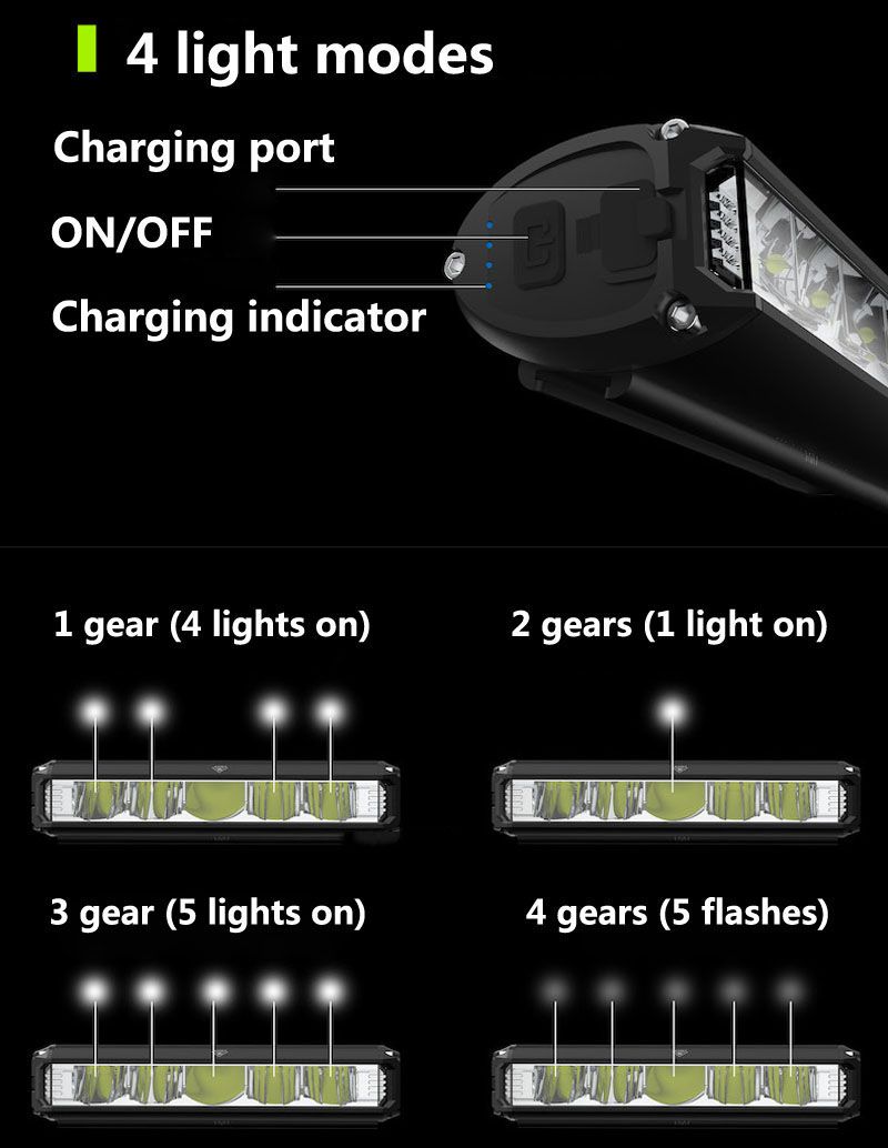 Fahrradlicht vorne LED 5200 Lumen USB-aufladbar wasserdichte Taschenlampe langlebiges MTB Fahrradsicherheitszubehör