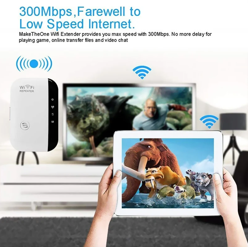 WLAN-Repeater Drahtloser Signalverstärker Erweiterter Netzwerkverstärker Heimrouter Durch die Wand Schlafzimmer Empfangen Bewegen