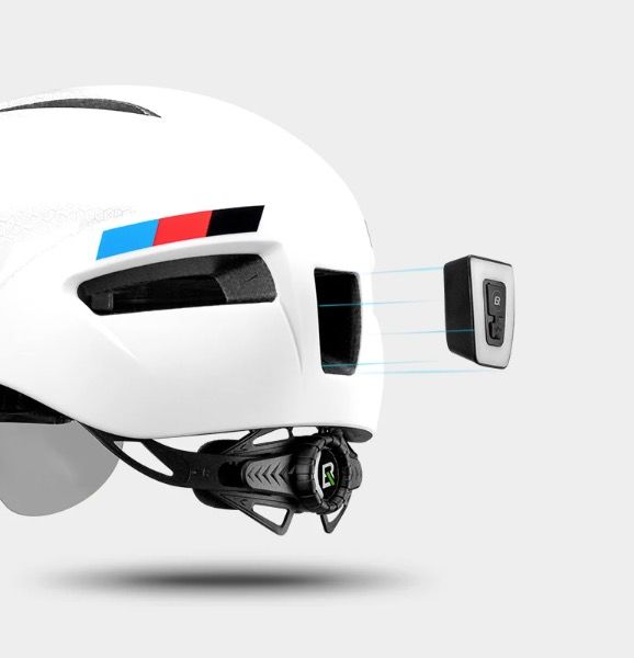 ROCKBROS Fahrradhelm Ultralight-Design mit integriertem LED-Licht, magnetischer Brille, bequem und sicher