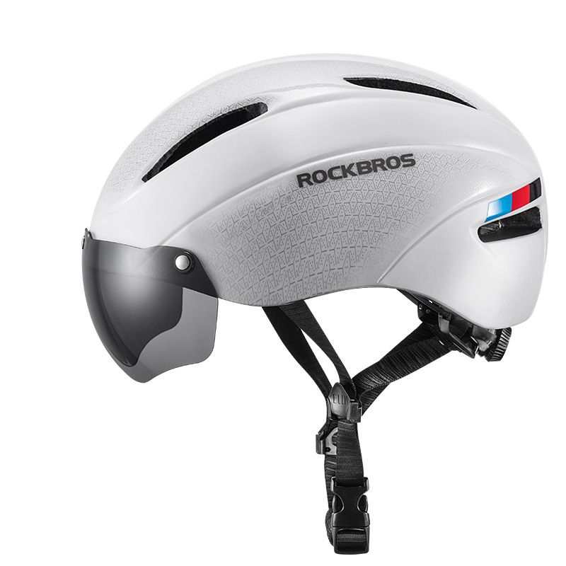 ROCKBROS Fahrradhelm Ultralight-Design mit integriertem LED-Licht, magnetischer Brille, bequem und sicher