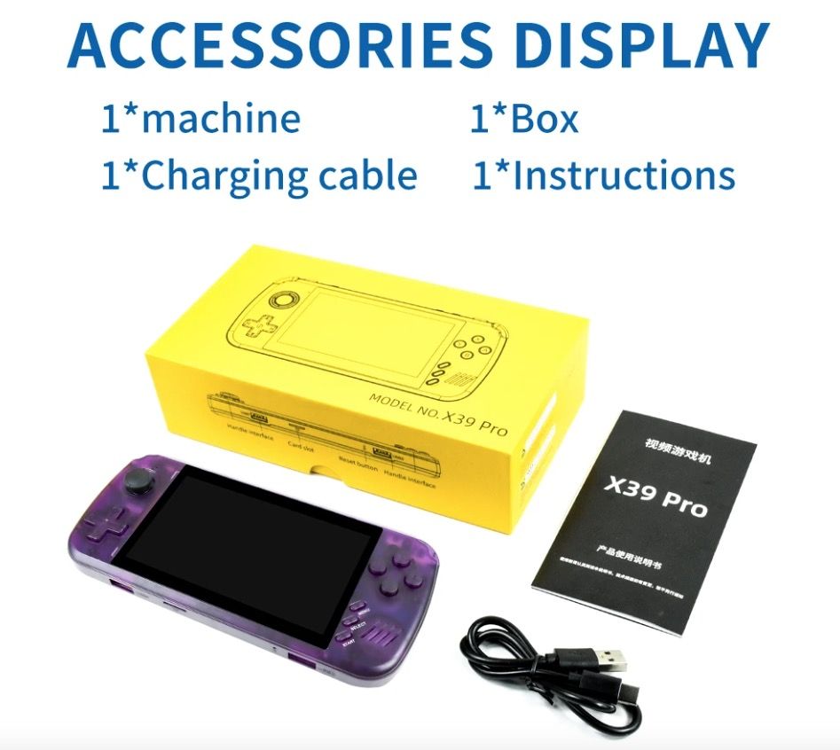 Entdecken Sie POWKIDDY X39pro tragbare Videospielkonsole 4,3 Zoll IPS großer Bildschirm Retro-Spiele PS1-Unterstützung