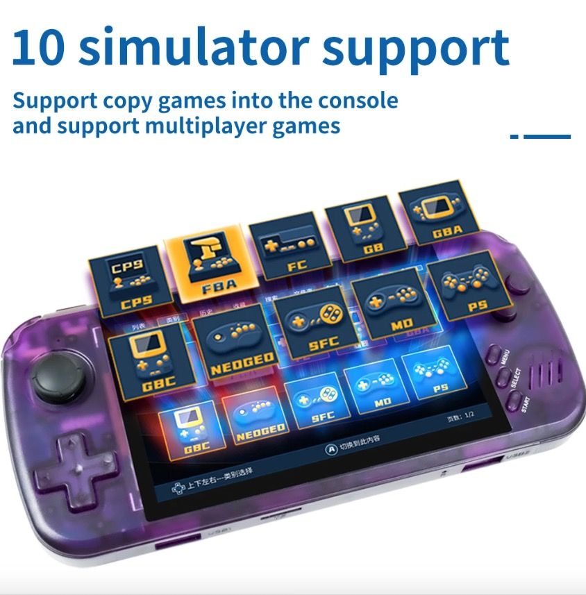 Entdecken Sie POWKIDDY X39pro tragbare Videospielkonsole 4,3 Zoll IPS großer Bildschirm Retro-Spiele PS1-Unterstützung