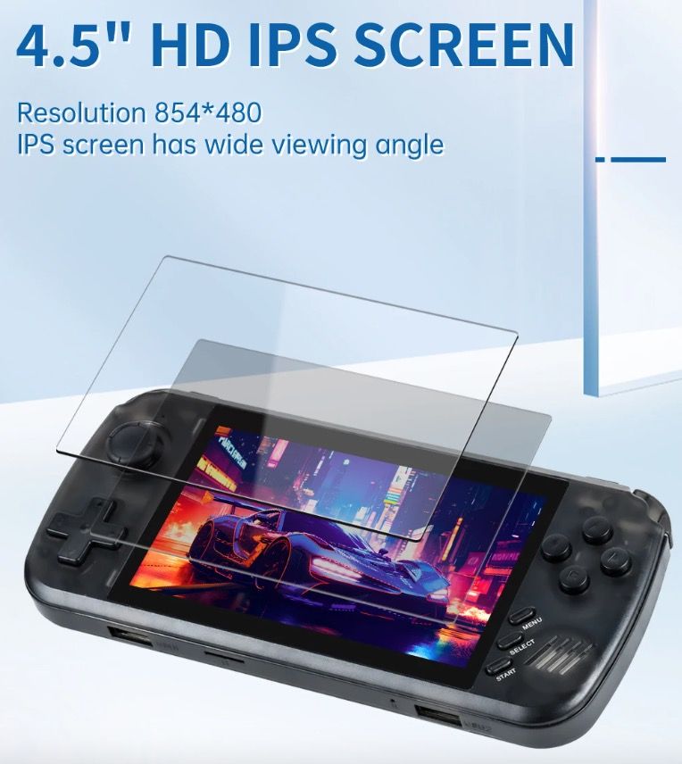 Entdecken Sie POWKIDDY X39pro tragbare Videospielkonsole 4,3 Zoll IPS großer Bildschirm Retro-Spiele PS1-Unterstützung