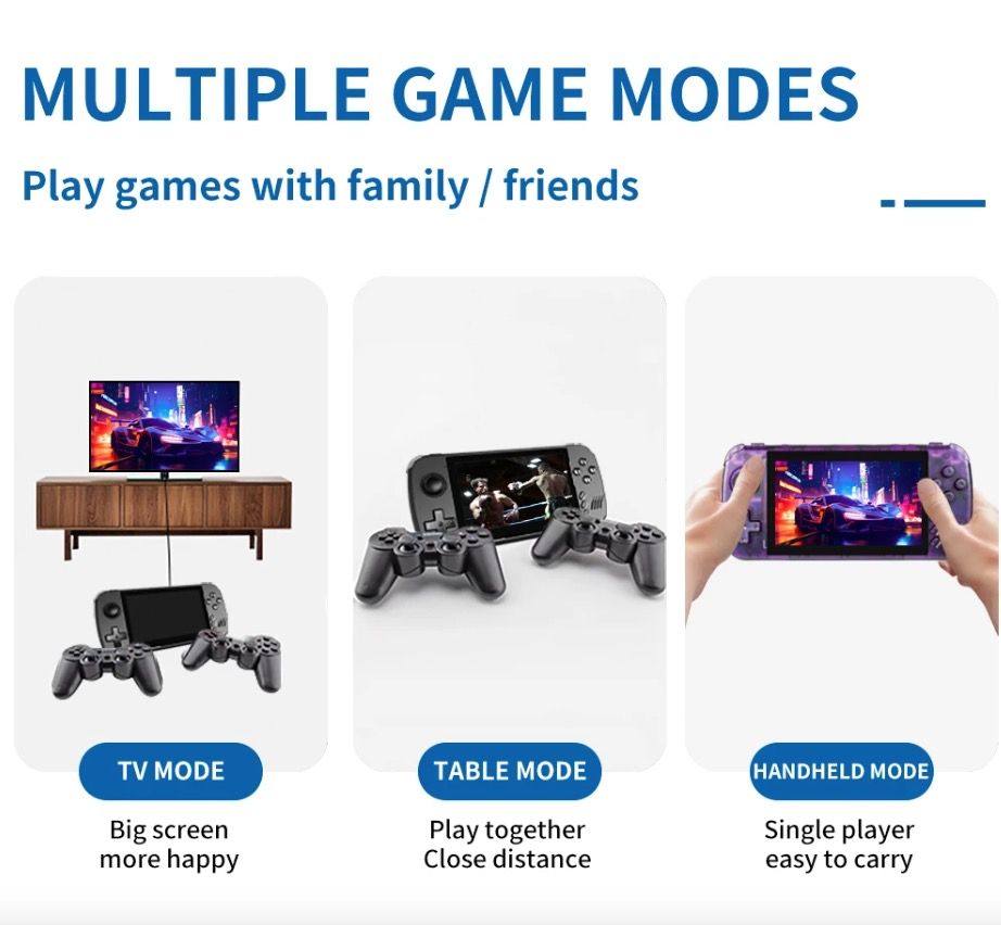 Entdecken Sie POWKIDDY X39pro tragbare Videospielkonsole 4,3 Zoll IPS großer Bildschirm Retro-Spiele PS1-Unterstützung