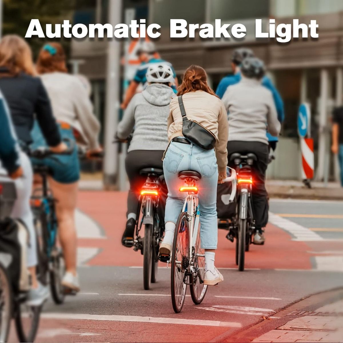 Meilan X5 Smart Bike Rücklicht mit Blinkern und automatischem Bremslicht, kabellose Fernbedienung, Fahrrad-Rücklicht, hinten, USB-wiederaufladbar, Sicherheits-Warnleuchte fürs Radfahren