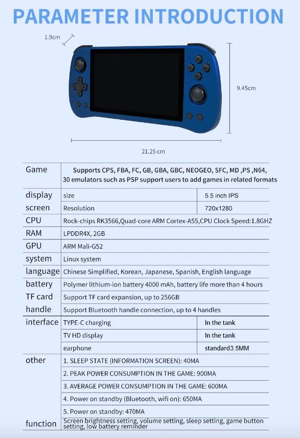 Entdecken Sie die POWKIDDY X55 Retro-Gaming Handheld-Spielkonsole mit 5.5 Zoll Bildschirm und RK3566 Prozessor