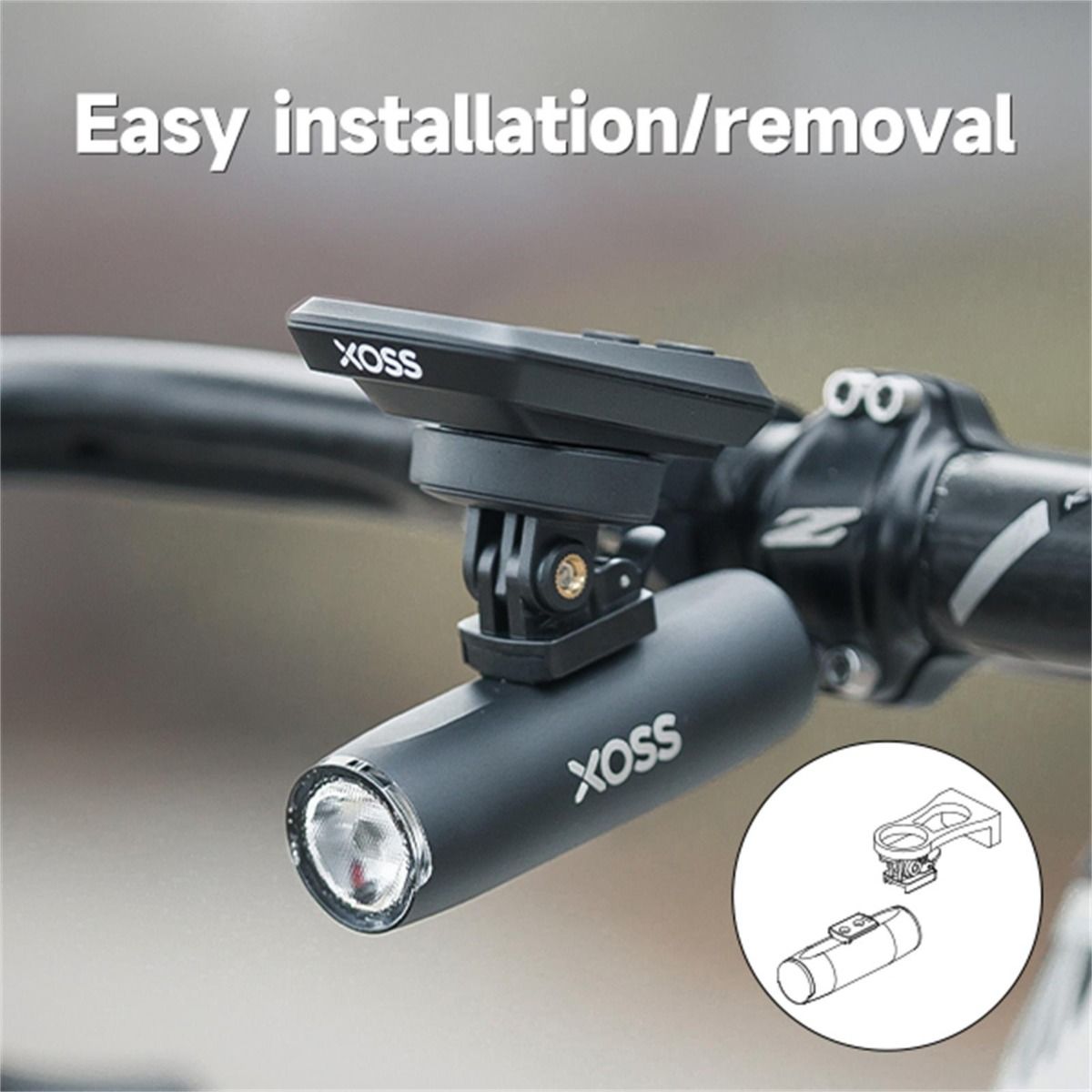 XOSS Fahrradlicht Frontscheinwerfer 800 Lm wasserdicht USB wiederaufladbar MTB Frontlampe Outdoor Fahrradzubehör