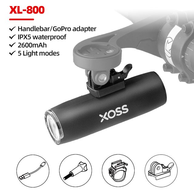 XOSS Fahrradlicht Frontscheinwerfer 800 Lm wasserdicht USB wiederaufladbar MTB Frontlampe Outdoor Fahrradzubehör