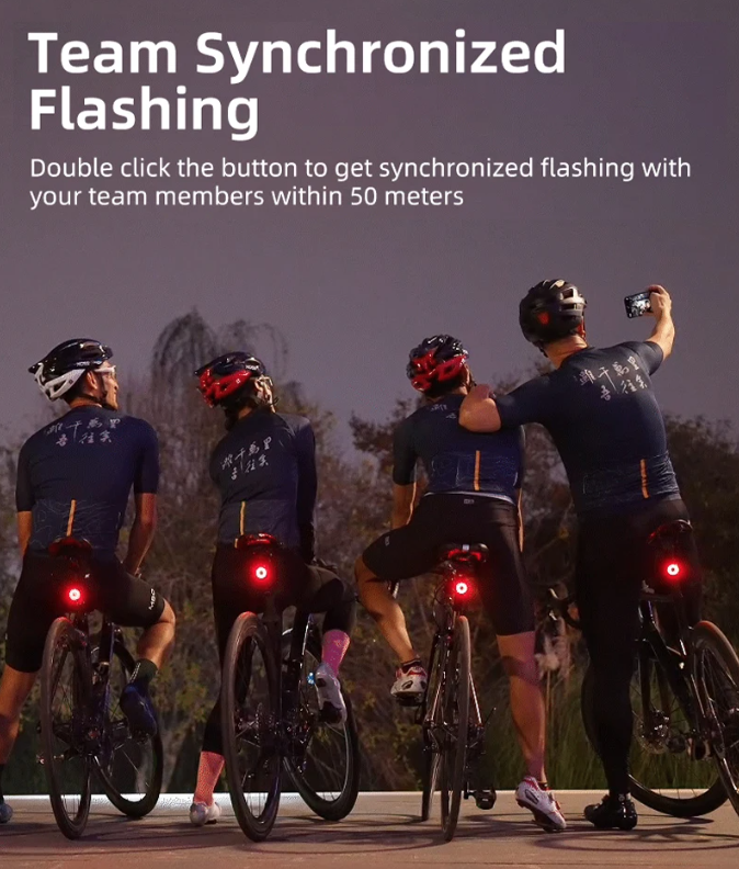 XOSS XR Pro Smartes Rücklicht mit automatischer Bremserkennung, USB-Aufladung und wasserfestem Design für Fahrradsicherheit