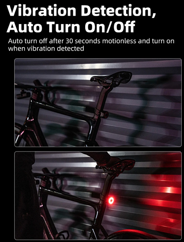 XOSS XR Pro Smartes Rücklicht mit automatischer Bremserkennung, USB-Aufladung und wasserfestem Design für Fahrradsicherheit