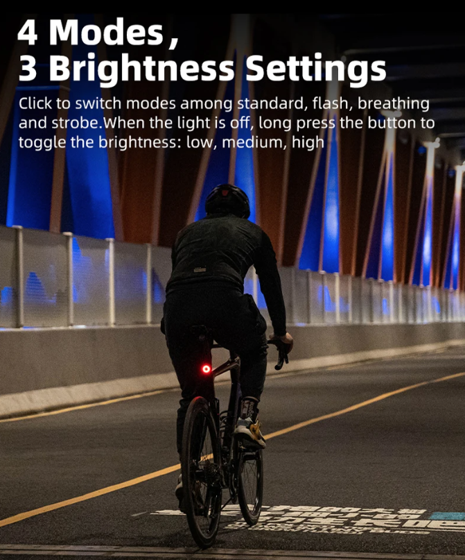 XOSS XR Pro Smartes Rücklicht mit automatischer Bremserkennung, USB-Aufladung und wasserfestem Design für Fahrradsicherheit