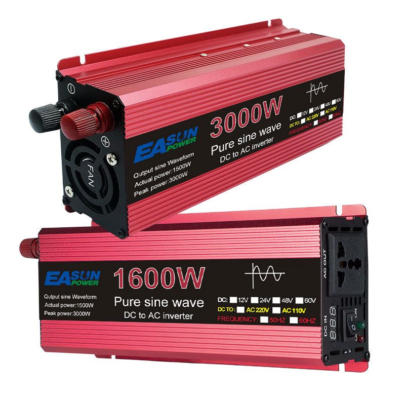 Reiner Sinus-Wechselrichter 3000W 2200W 1600W 1000W Langlebiges Aluminium-Magnesium-Design Hohe Effizienz Camping-Strom